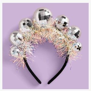 Disco ball pom pom headband
